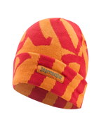 Red and orange patterned beanie with Jägermeister logo