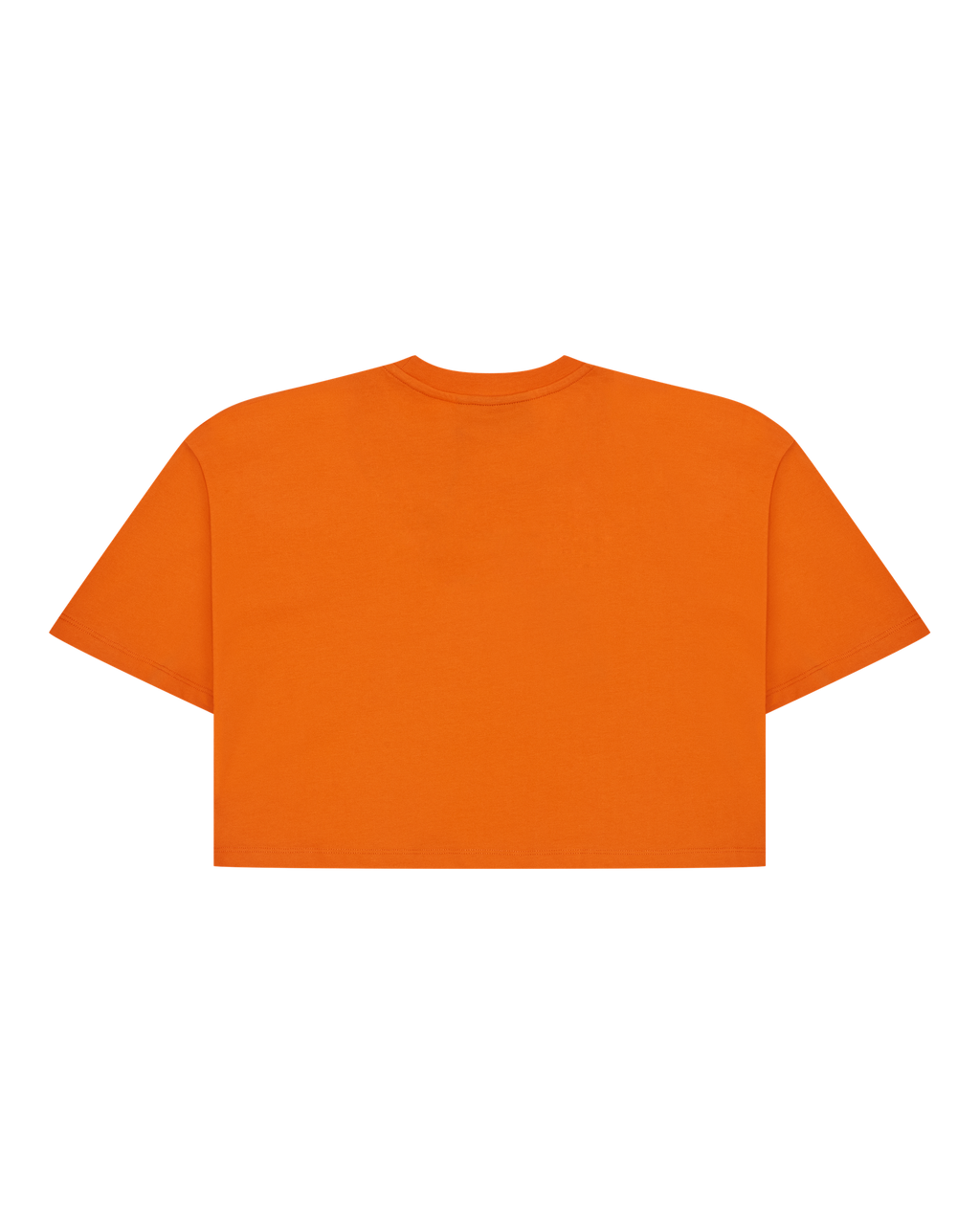 Orange Jägermeister cropped tee from the back.
