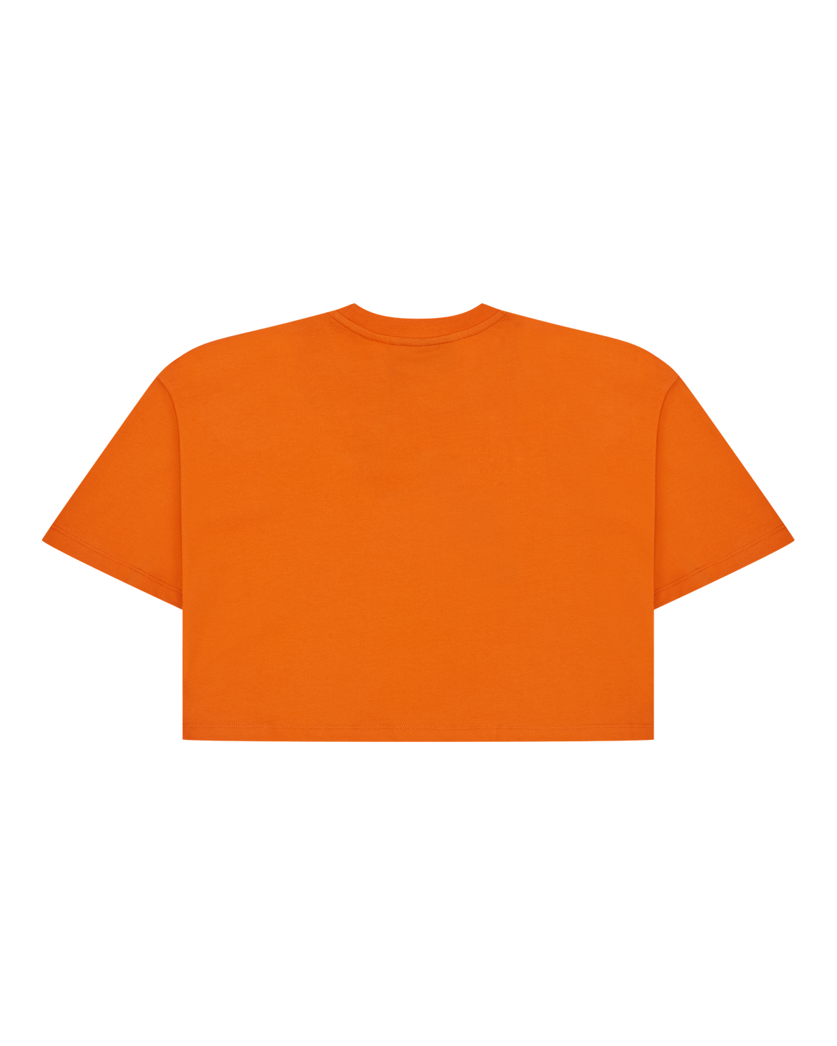 Orange Jägermeister cropped tee from the back.