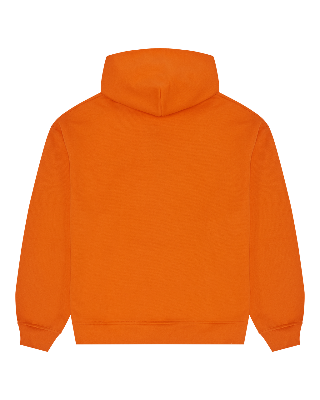 Orange Jägermeister hoodie from the back.