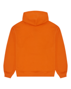 Orange Jägermeister hoodie from the back.