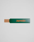 Caixa Jägermeister com pauzinhos de incenso de madeira