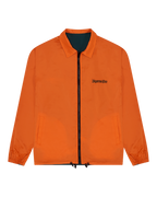 Jägermeister reversible jacket from the front. The orange side is visible.