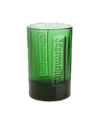 Green shot glas with embossed Jägermeister wordmark 