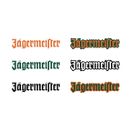 Logótipo com o nome da Jägermeister em várias cores sobre um fundo branco