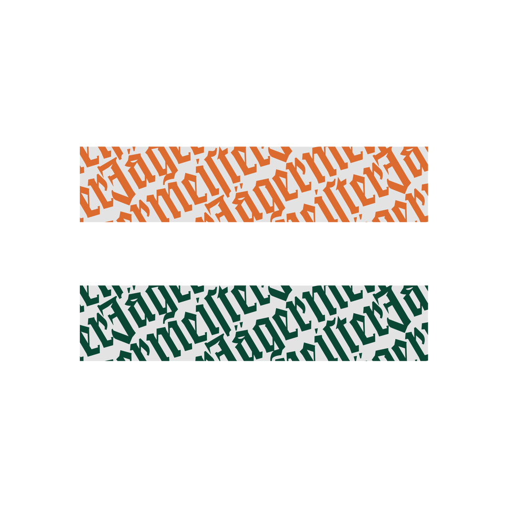 Dois designs com padrão de texto da Jägermeister sobre um fundo branco