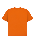T-shirt laranja Jägermeister vista de trás.