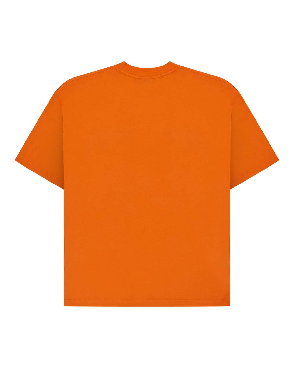 T-shirt laranja Jägermeister vista de trás.